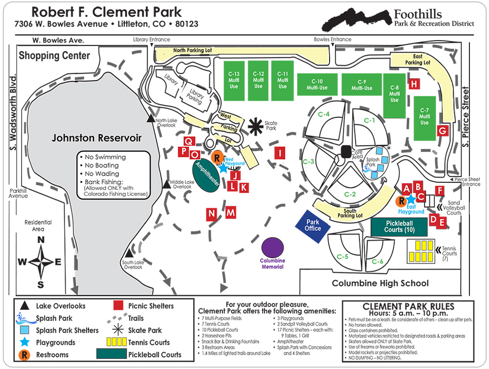 Clement Park Maps Foothills Park & Recreation District