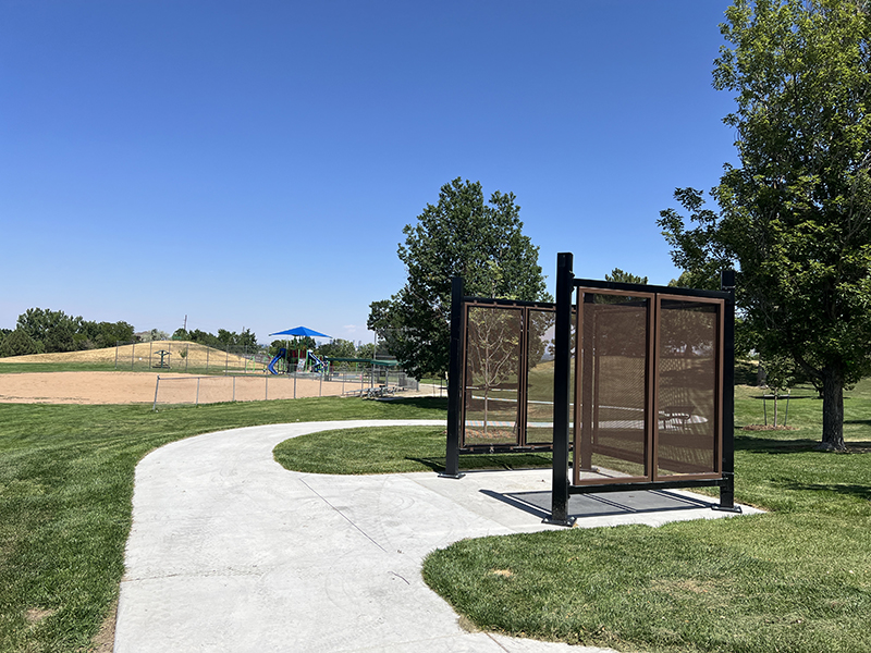 New sidewalks and a restroom enclosure.