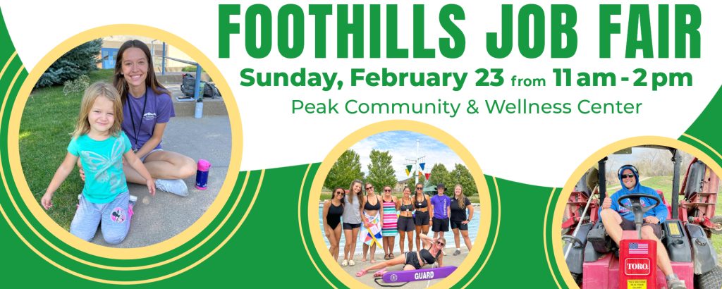 Foothills Job Fair on Sunday, February 23 from 11 am - 2 pm at Peak Community & Wellness Center