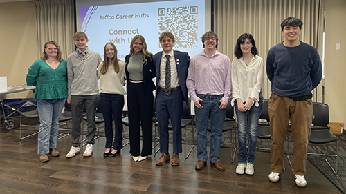 High school students who participated in a panel for South Jeffco Business Alliance.